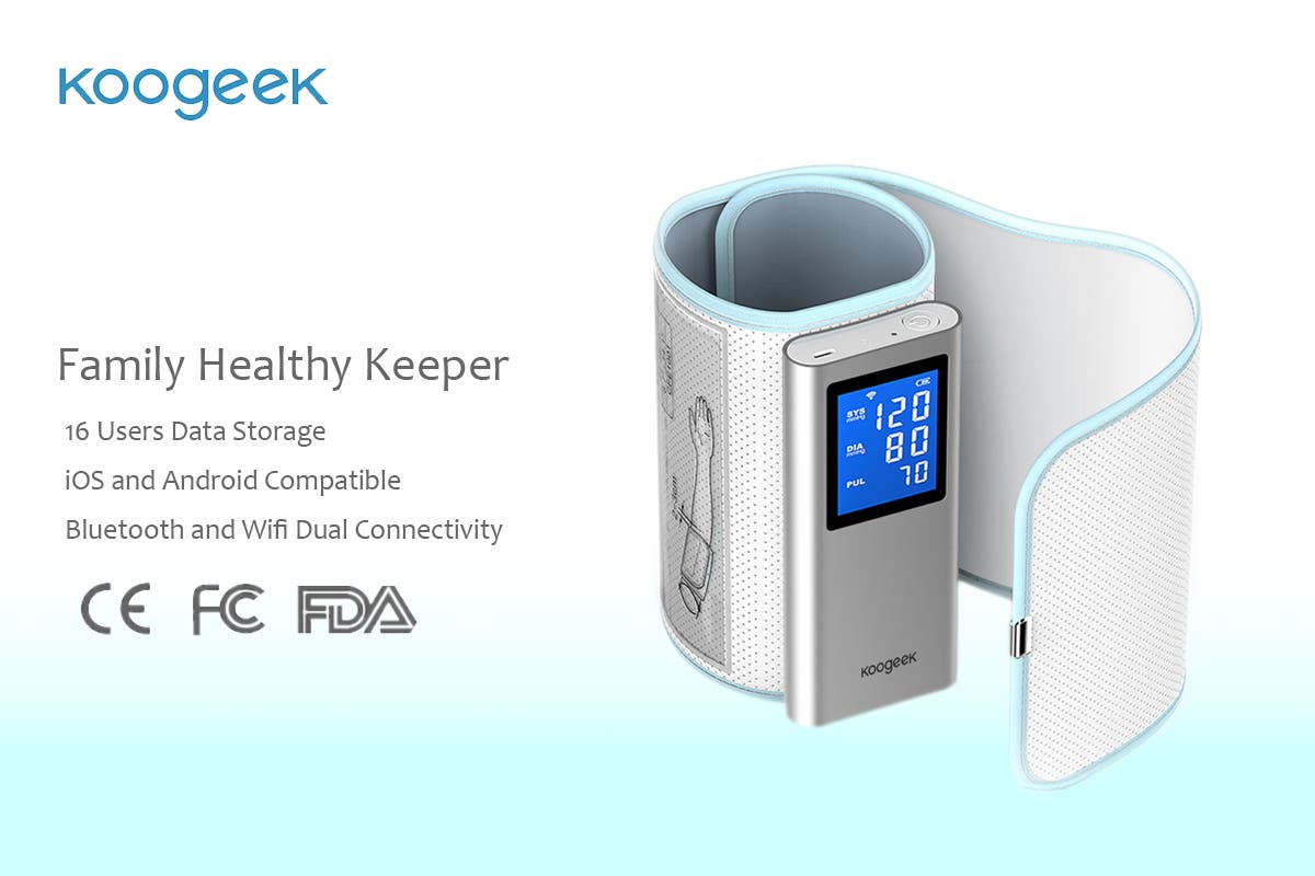 FDA Approved Smart Upper Arm Blood Pressure Monitor - Koogeek