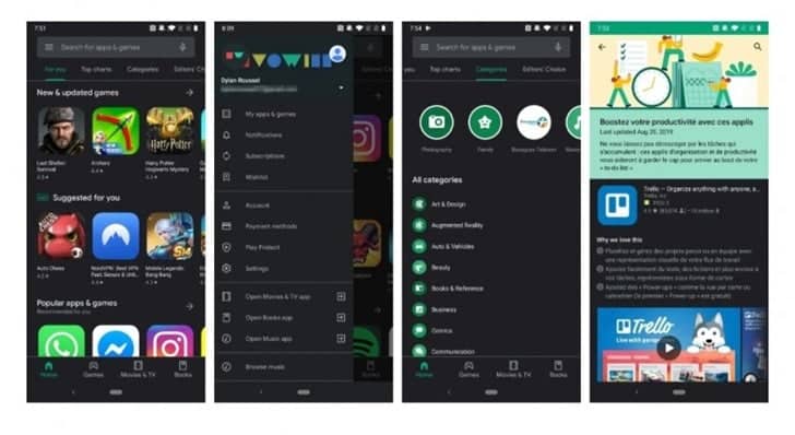 Download latest Google Play Store APK with Dark Mode
