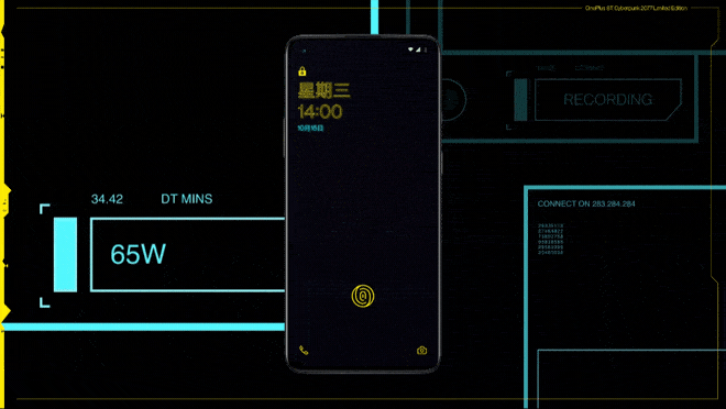 Wallpaper e ícones do OnePlus 8T Cyberpunk 2077 Limited Edition