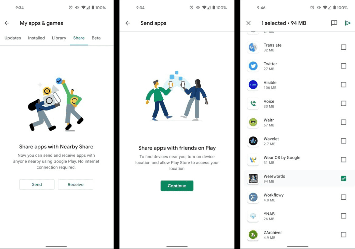 google nearby share app