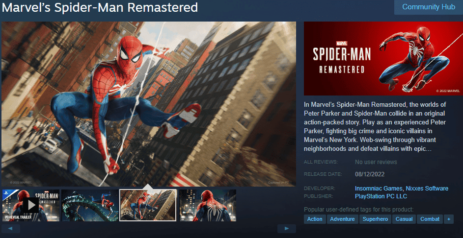 PS4 - Marvel's Spider-Man, Software