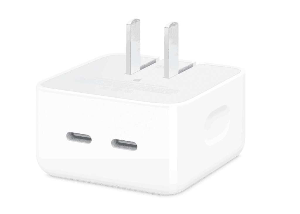 Apple 35W dual USB-C port power adapter charging details announced