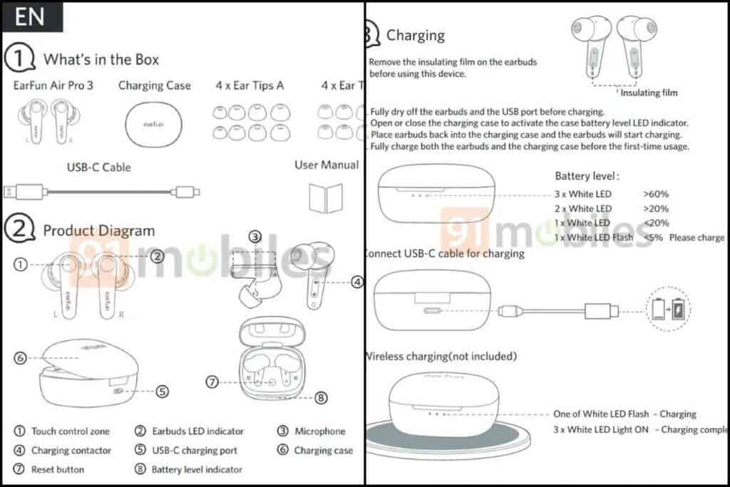EarFun Air Pro 3 approved by FCC, key specs & design revealed