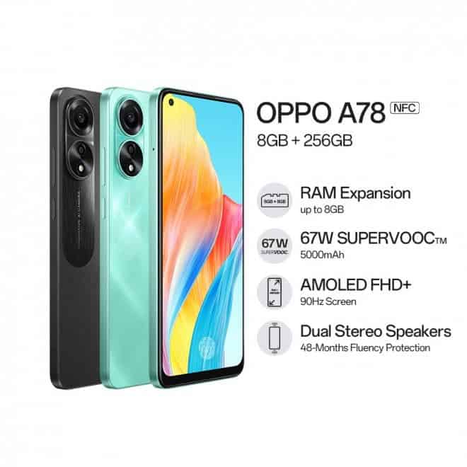 Oppo A78 4G Launched With AMOLED Display and 67W Charging for $236