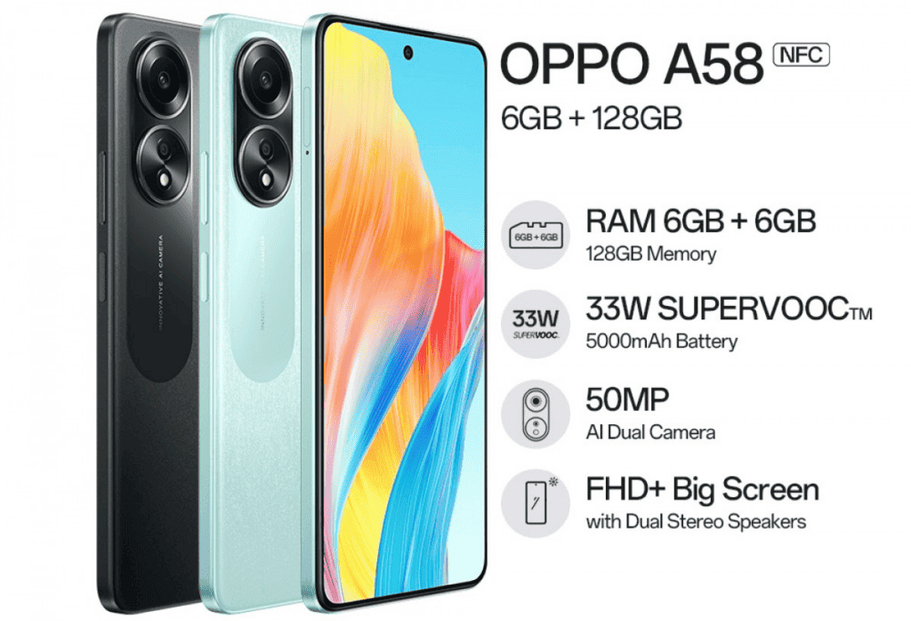 OPPO A58 4G launched: 6.72-inch display, Helio G85, and 5,000mAh battery!