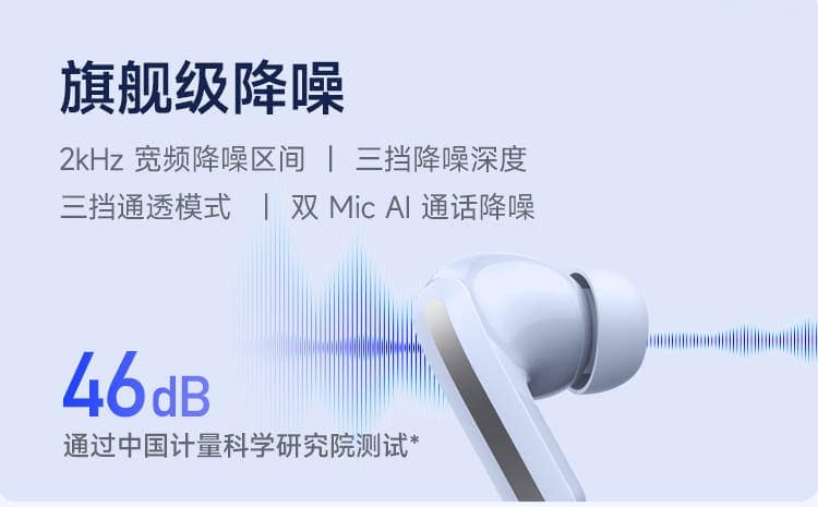 Xiaomi Redmi Buds 5 Earbuds Bluetooth 5.3 TWS Earphone 46dB Noise  Cancellation