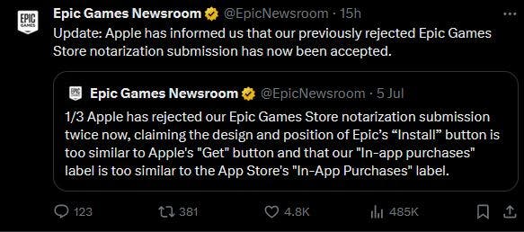 Epic Games Store approval