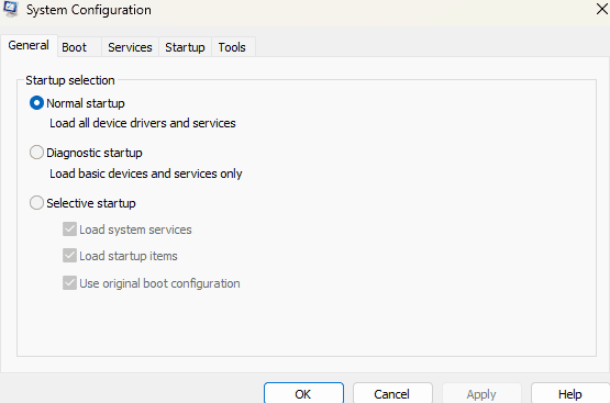 MSconfig Run Command