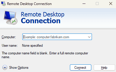 Remote desktop connection