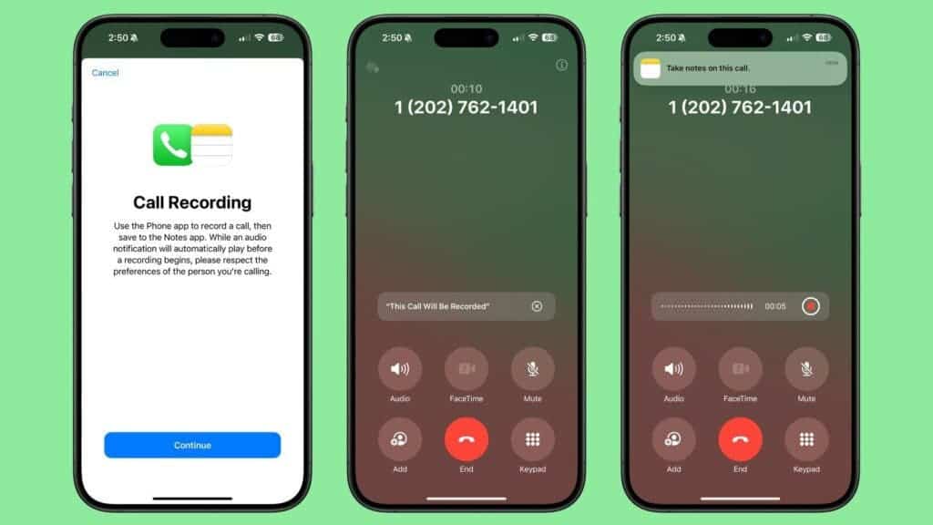 recording calls on iPhone