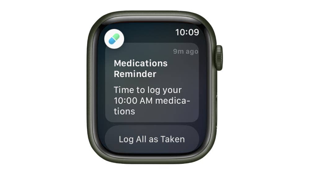 Medication reminder on Apple Watch