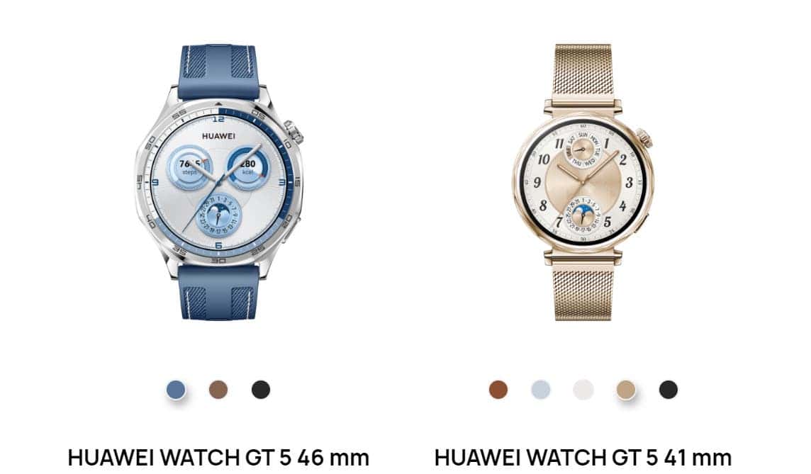 Watch GT 5 size options